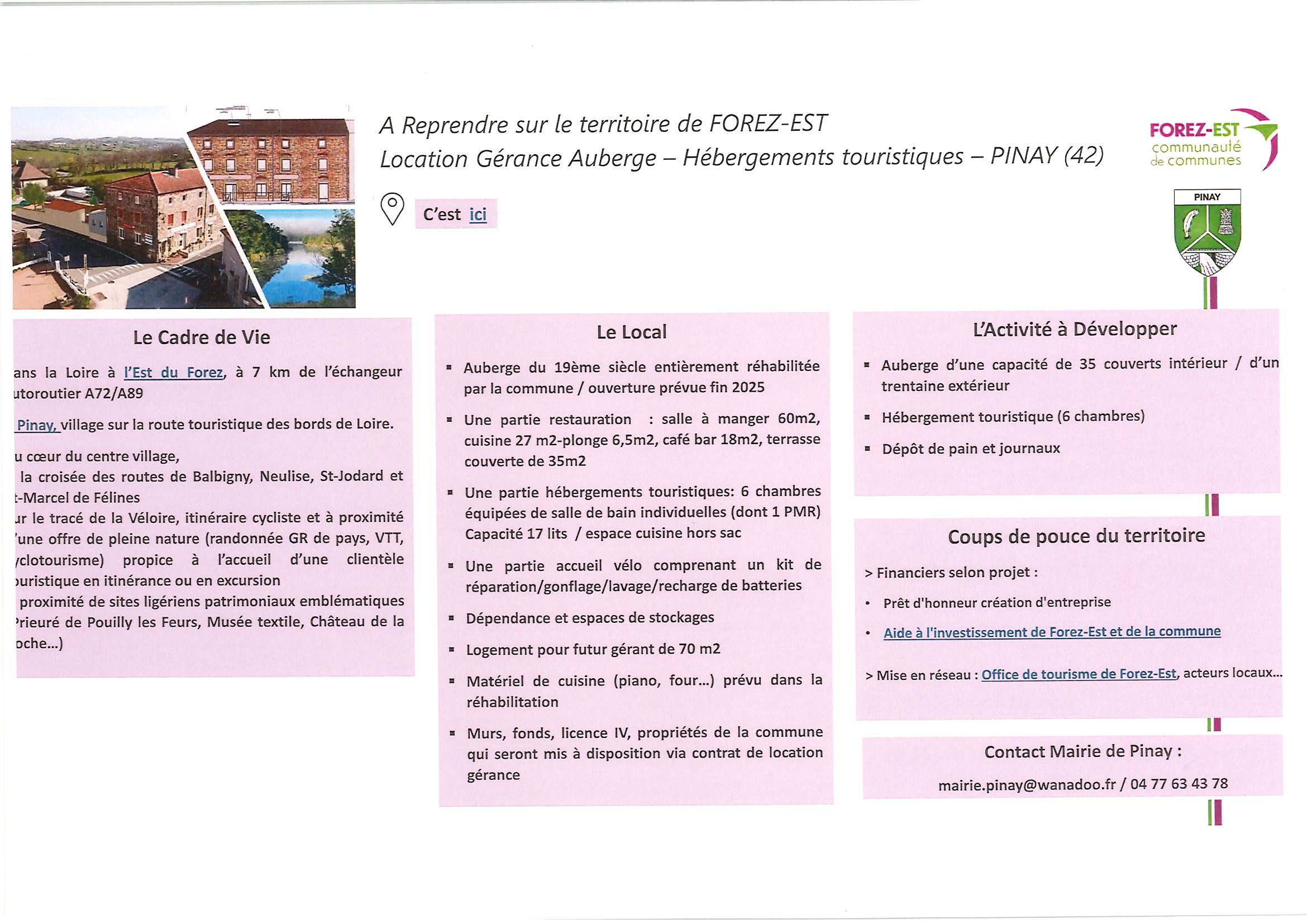 Annonce Reprise AUBERGE